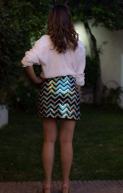 Falda mini zigzag lentejuelas - Macu Rivas - Tu tienda moda femenina