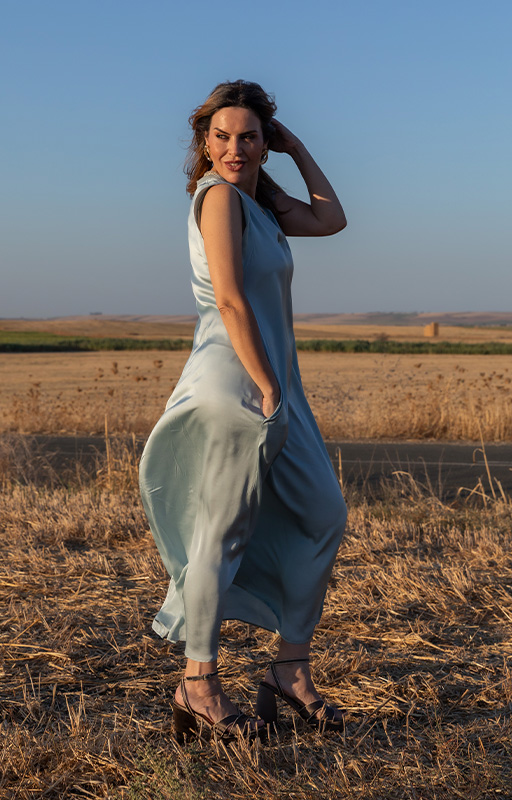 Vestido Haydreams celeste plomo - Imagen 8